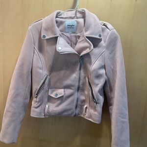 Vintage Jennyfer Women's pink Blush Leather Jacket